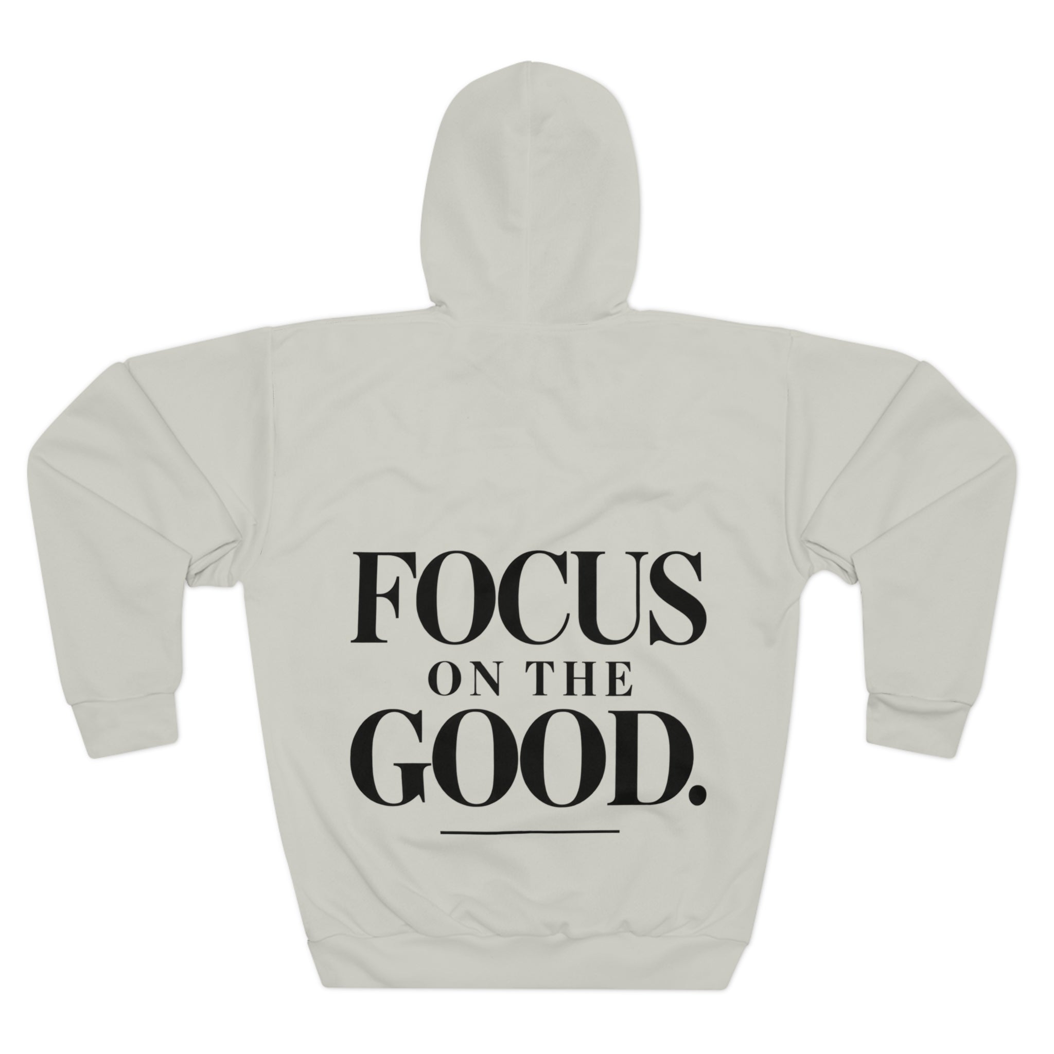 Focus On The Good Hoodie — Motivational Pullover with Crown “M” and No Limits Artwork