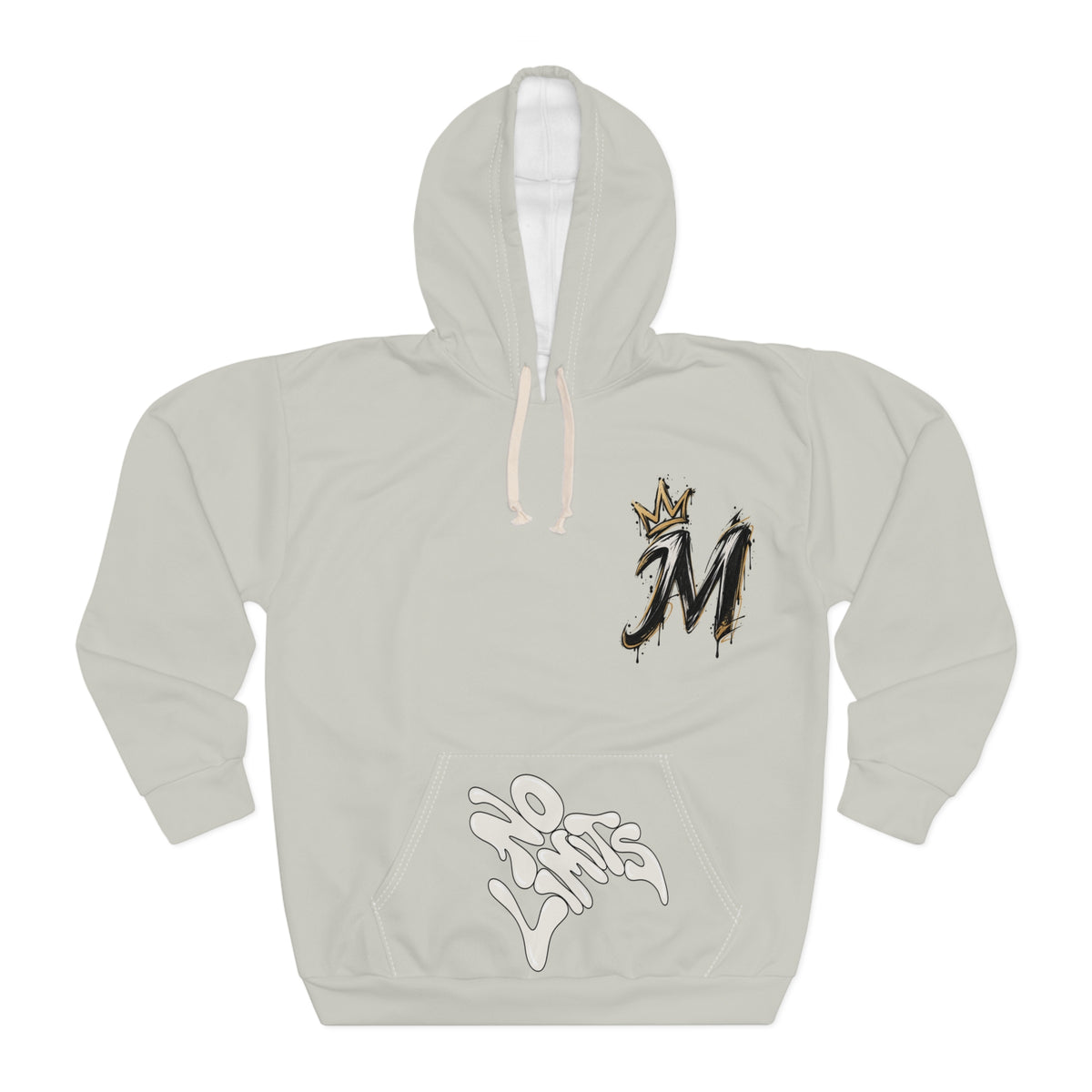 Focus On The Good Hoodie — Motivational Pullover with Crown “M” and No Limits Artwork