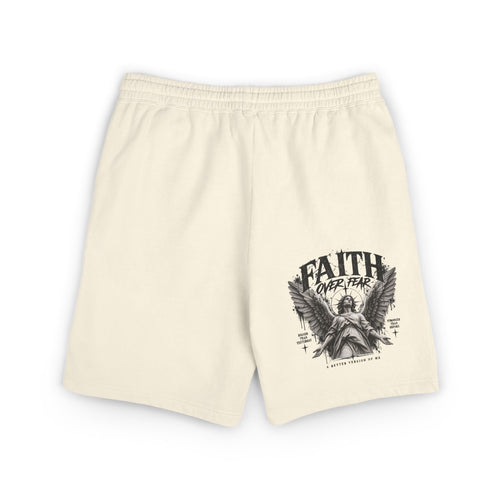 Faith Angel Graphic Sweat Shorts — Religious Comfort Lounge Shorts