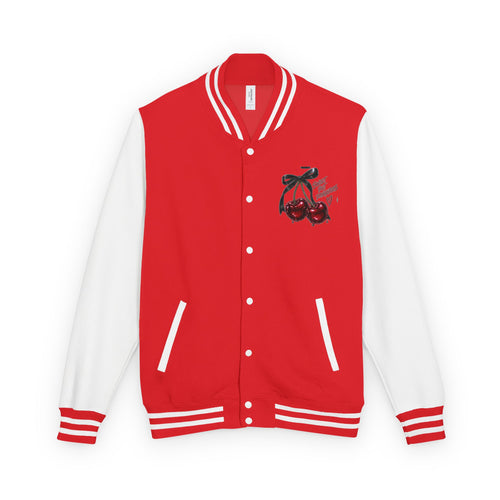 Letterman Jacket — 'Good Energy' Retro Skate Graphic Varsity Jacket — Back view | madeyourmark