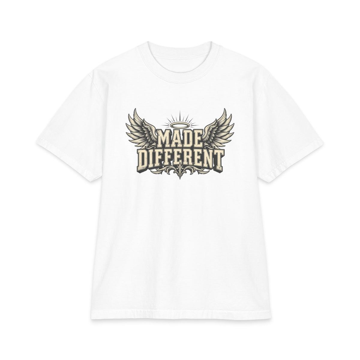 Made Different T-Shirt — 'Made Different' Graphic Tee with Wings & 'Discipline' Back Accent — product photo 1 of 20 | madeyourmark