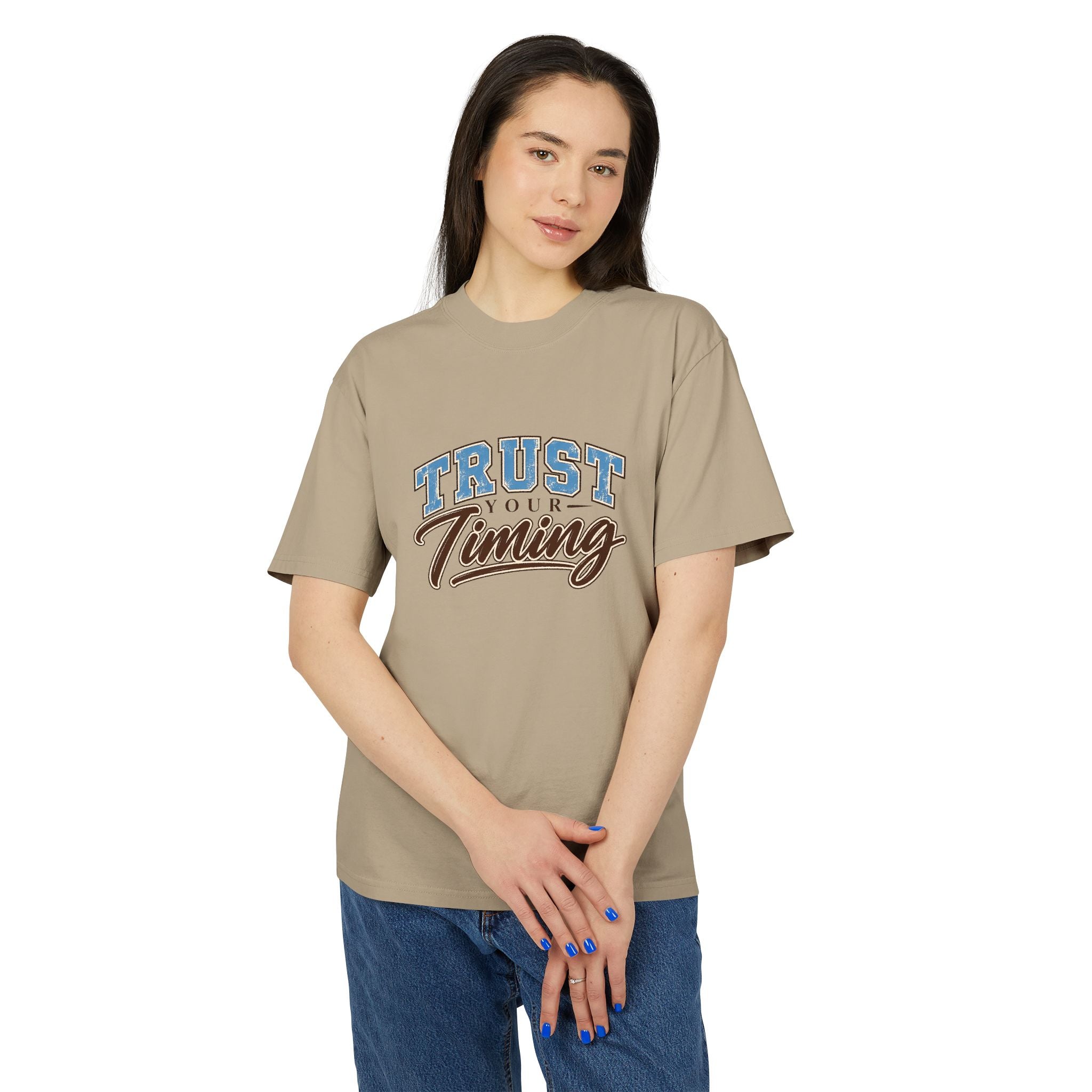 Trust Your Timing T-Shirt — Inspirational Retro Script Tee — product photo 12 of 20 | madeyourmark